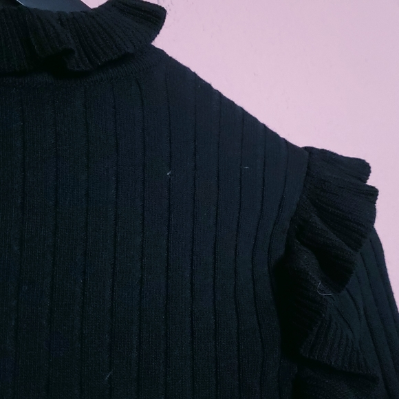 Line + Dot Revolve Jill Ribbed Knit Bell Sleeve Ruffle Sweater - Picture 14 of 15